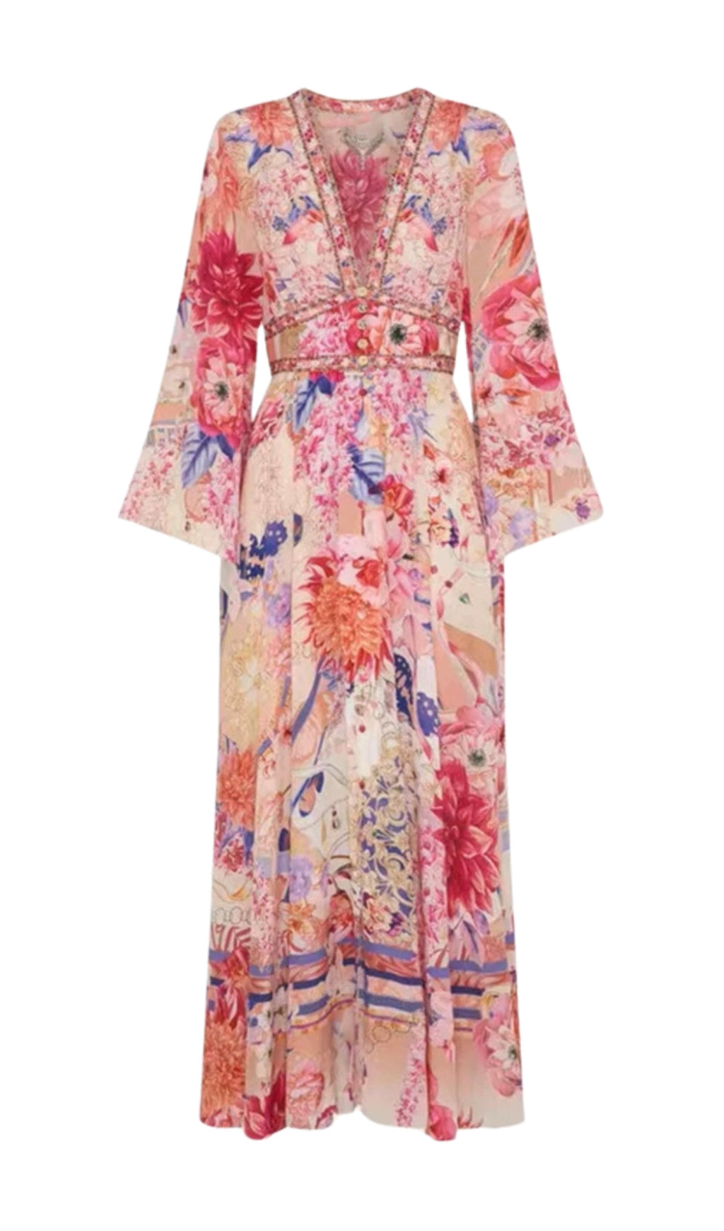 Brianne Pink Floral Maxi Dress for Women