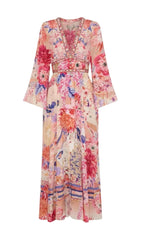 Brianne Pink Floral Maxi Dress for Women