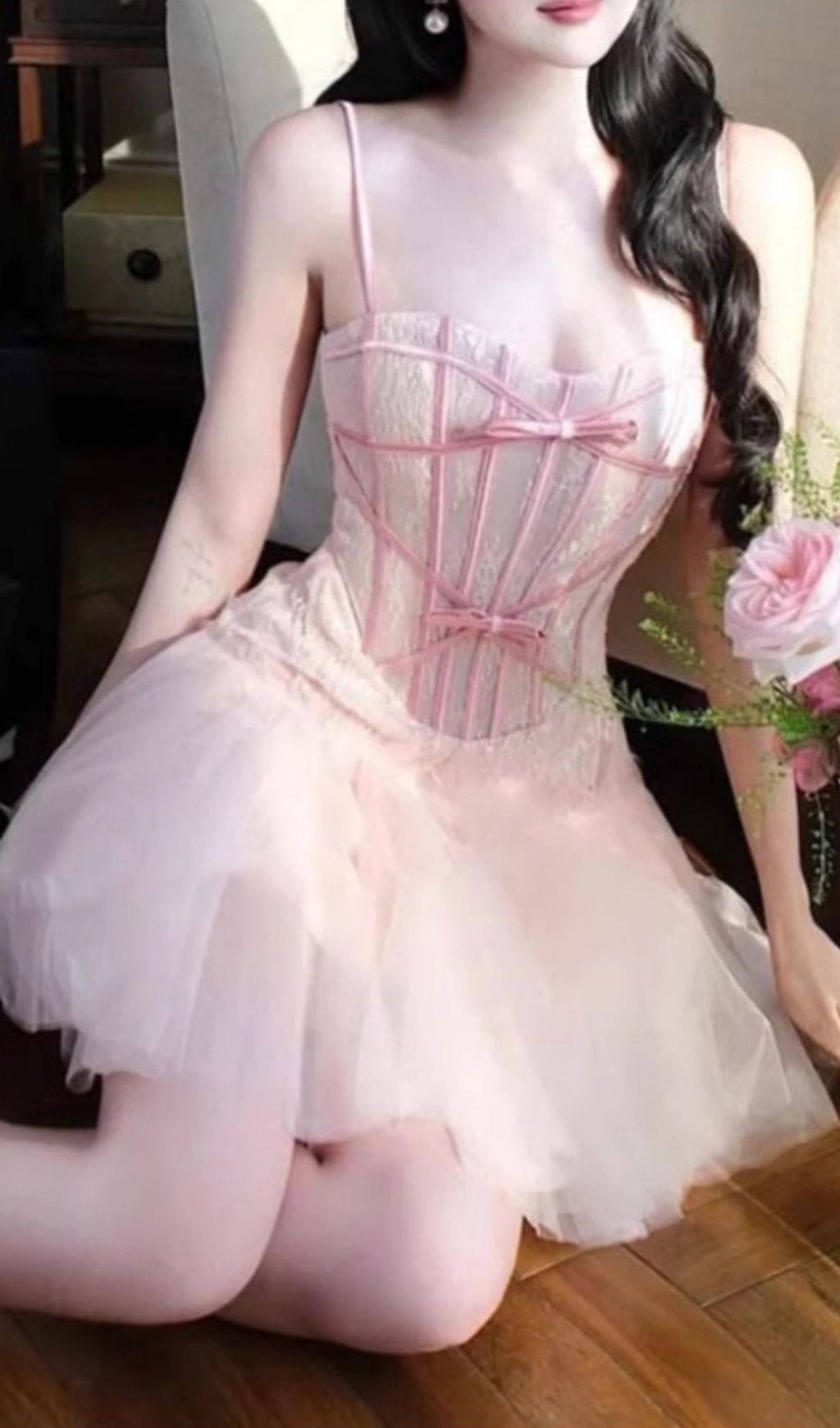 Filia Dreamy Pink Corset Mini Dress
