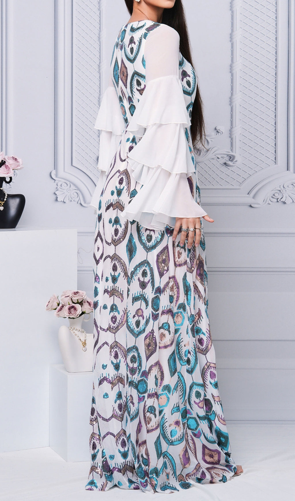 Damalis Glamorous Sequin Maxi Dress