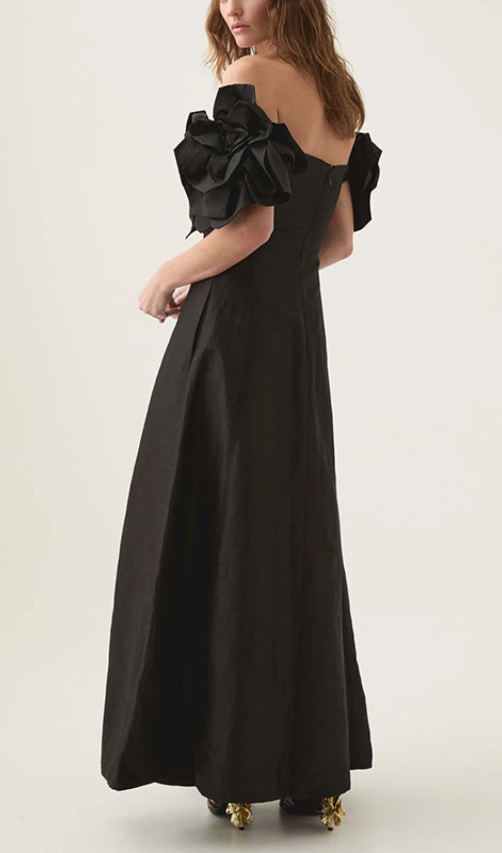 Chabela "Rose Bloom" Off-Shoulder Maxi Dress