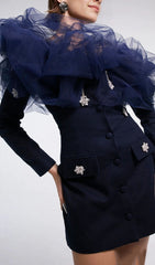 Jaylin Ethereal Cloud Off-Shoulder Mini Dress