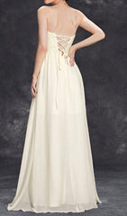 Demia Elegant Strapless Maxi Dress with Floral Lace Bodice & Thigh Slit