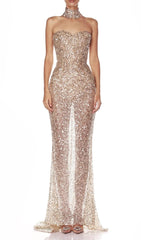 The Jair Strapless Sequin Gown