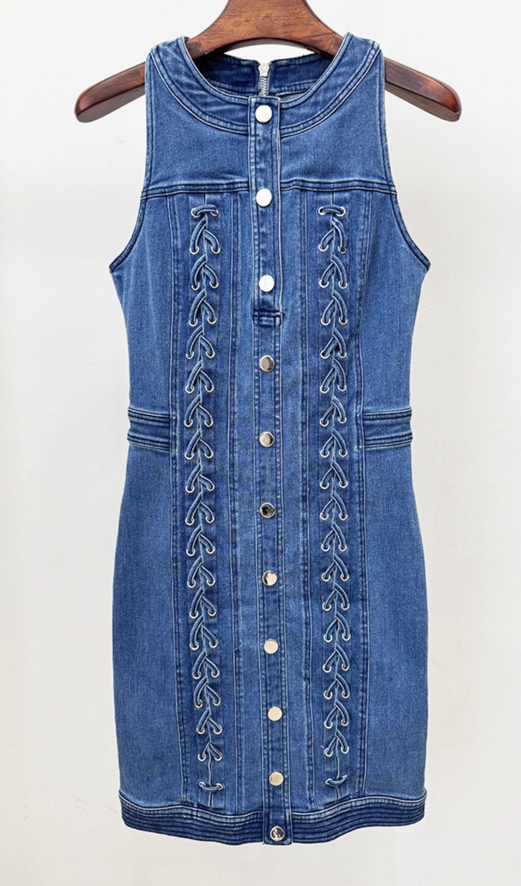 Jonet Effortless Chic Blue Denim Sleeveless Mini Dress