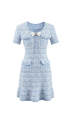 Eiffel Bow Tweed Mini Dress