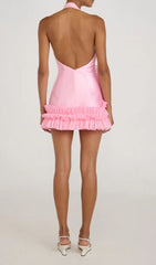 Esme Pink Halter Mini Dress