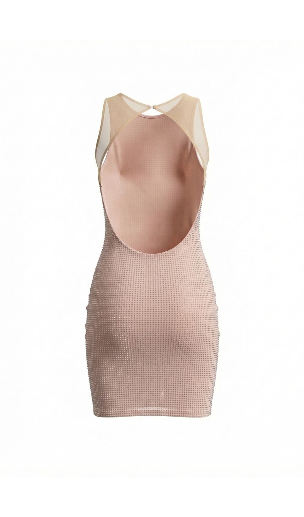 Jaysha Dazzling Rhinestone Backless Mini Dress