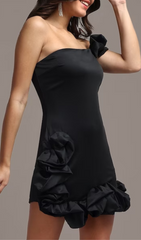 Ayaz Ruffled Strapless Mini Dress