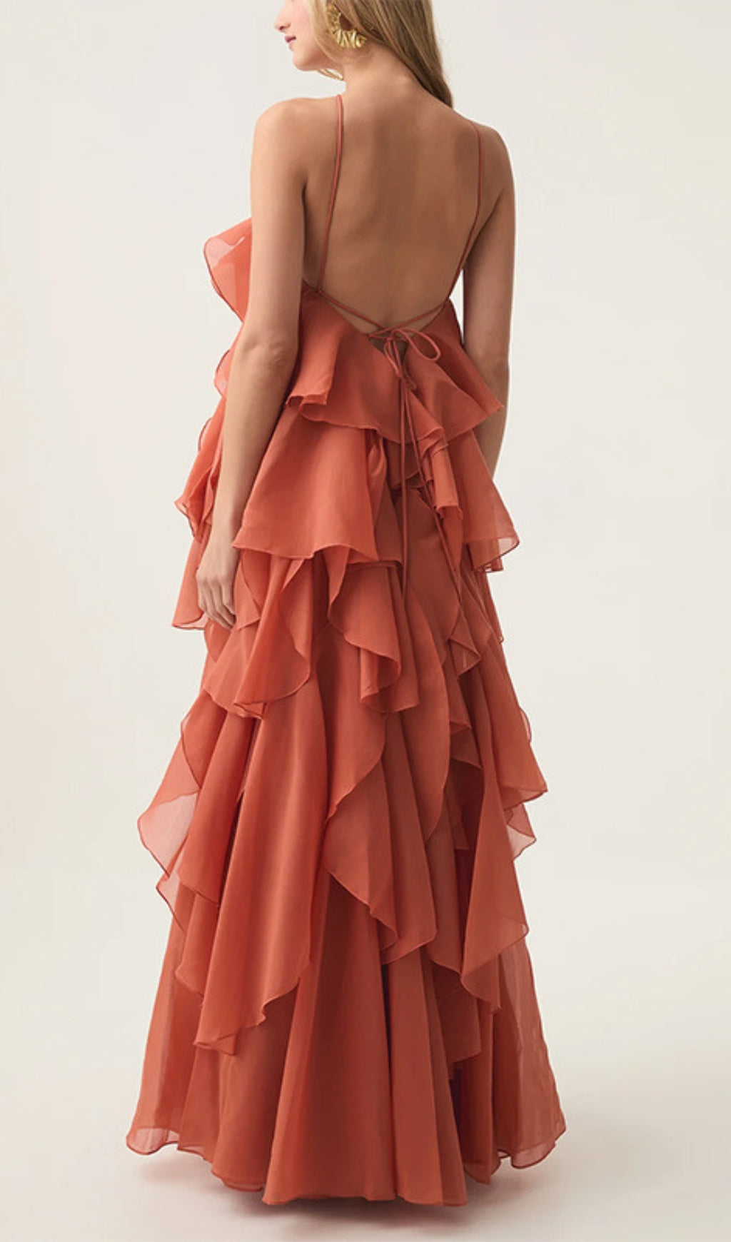 Cambree Elegant Black Halter Ruffle Maxi Dress