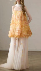 Dariel Ethereal Petal Embellished Maxi Dress