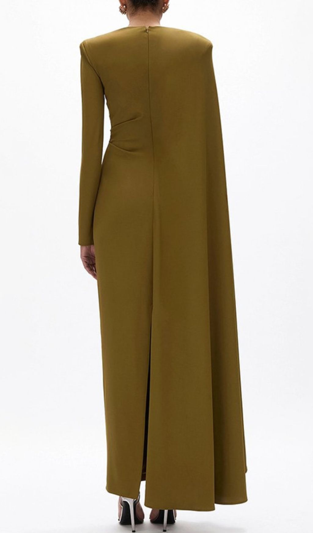 Haley Deep Olive Green Long Sleeve Maxi Dress