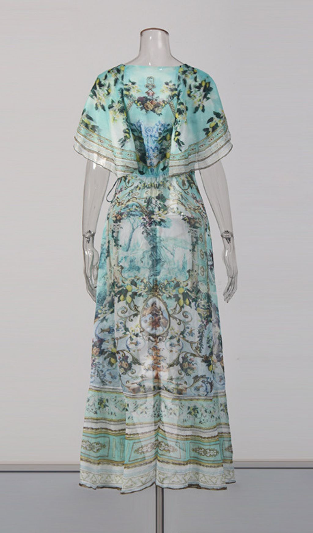 Jaymes Artistic Print High-Low Maxi Dress