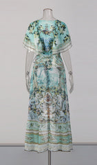 Jaymes Artistic Print High-Low Maxi Dress