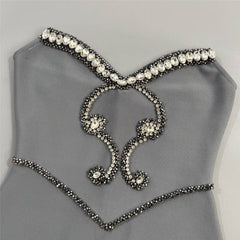 Grete Luxe Strapless Diamante Bandage Maxi Gown