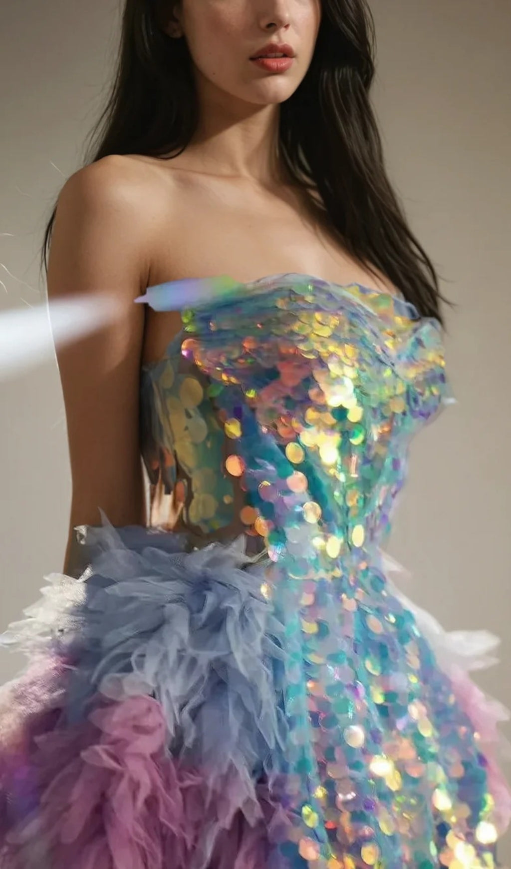 Melina Iridescent Sequin Corset & Tulle Skirt Set
