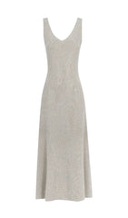 Elin Shimmering Diamond Embellished Maxi Dress