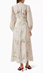 Edyta Whimsical Floral & Lace Midi Dress