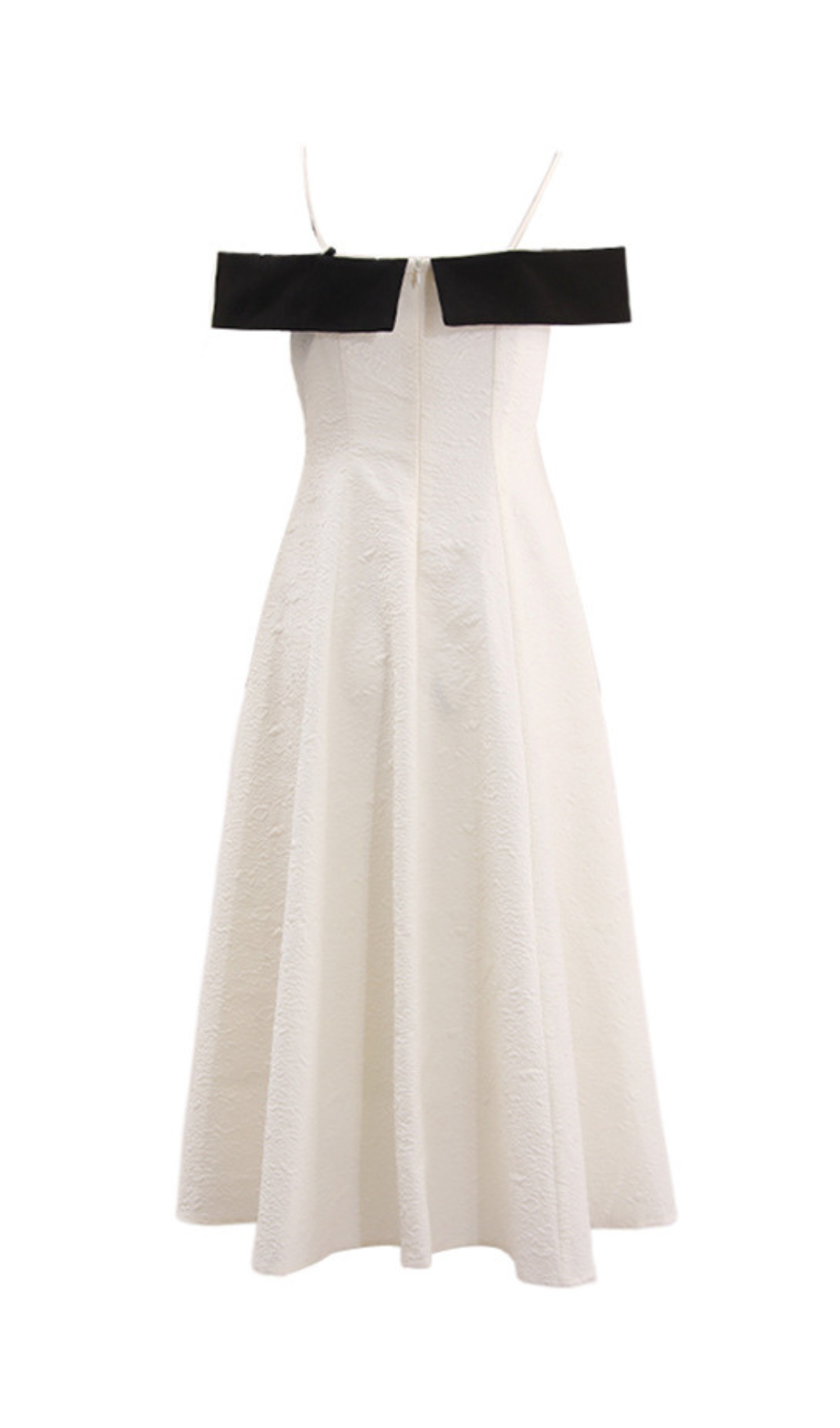 Gamma Chic Black & White Off-Shoulder Floral Midi Dress for Women