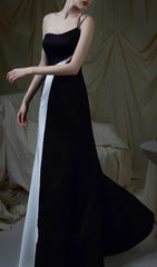 Erika Black & White Asymmetrical Embellished Maxi Dress
