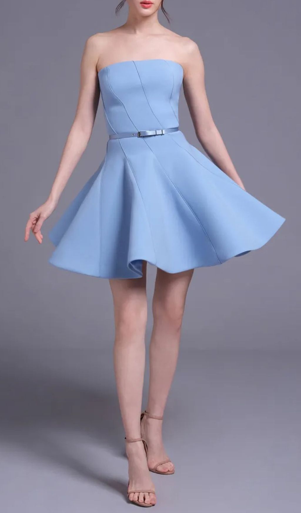 Jayeeta Azure Chic Strapless Mini Dress