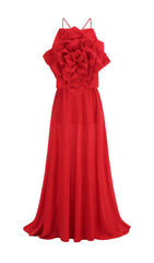 Stunning Red Rose Maxi Gown