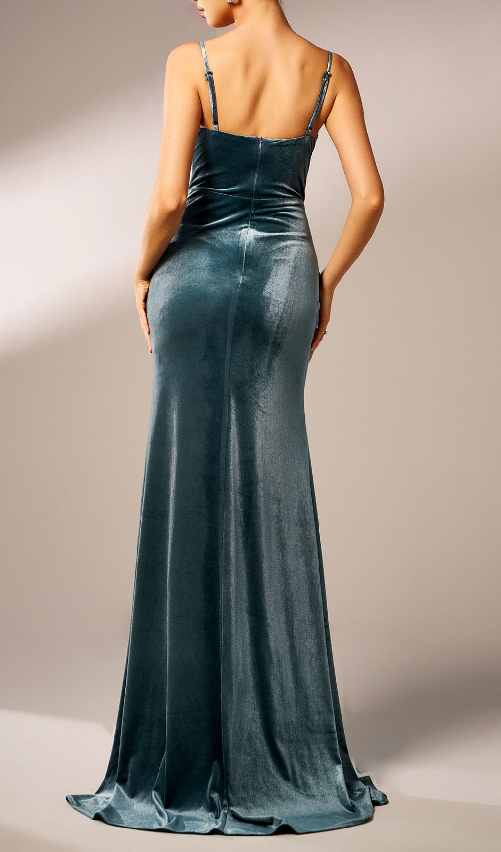 Glamorous Cleta Velvet Corset Maxi Dress with Seductive High Slit