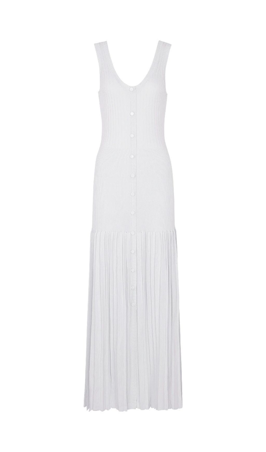 Jackie White Ribbed Knit Maxi Dress & Cardigan Set