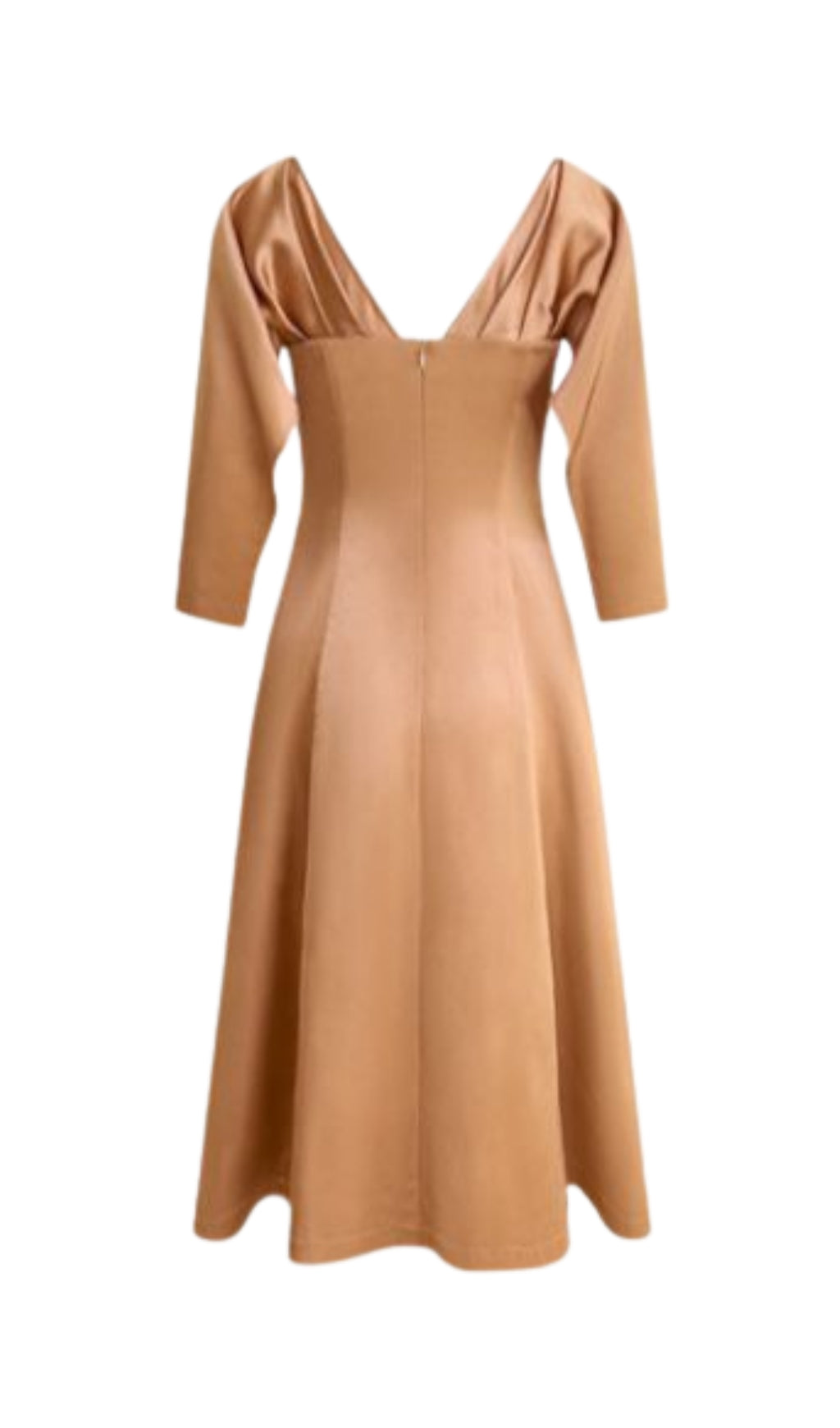 Bethan Draped V-Neck Midi Dress with Pockets