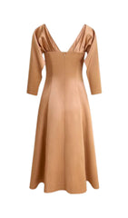 Bethan Draped V-Neck Midi Dress with Pockets