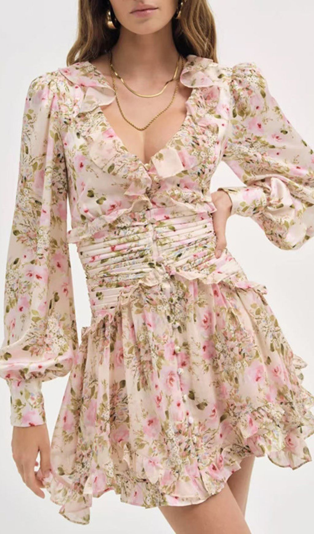 Iolanthe Romantic Ruffle Floral Mini Dress