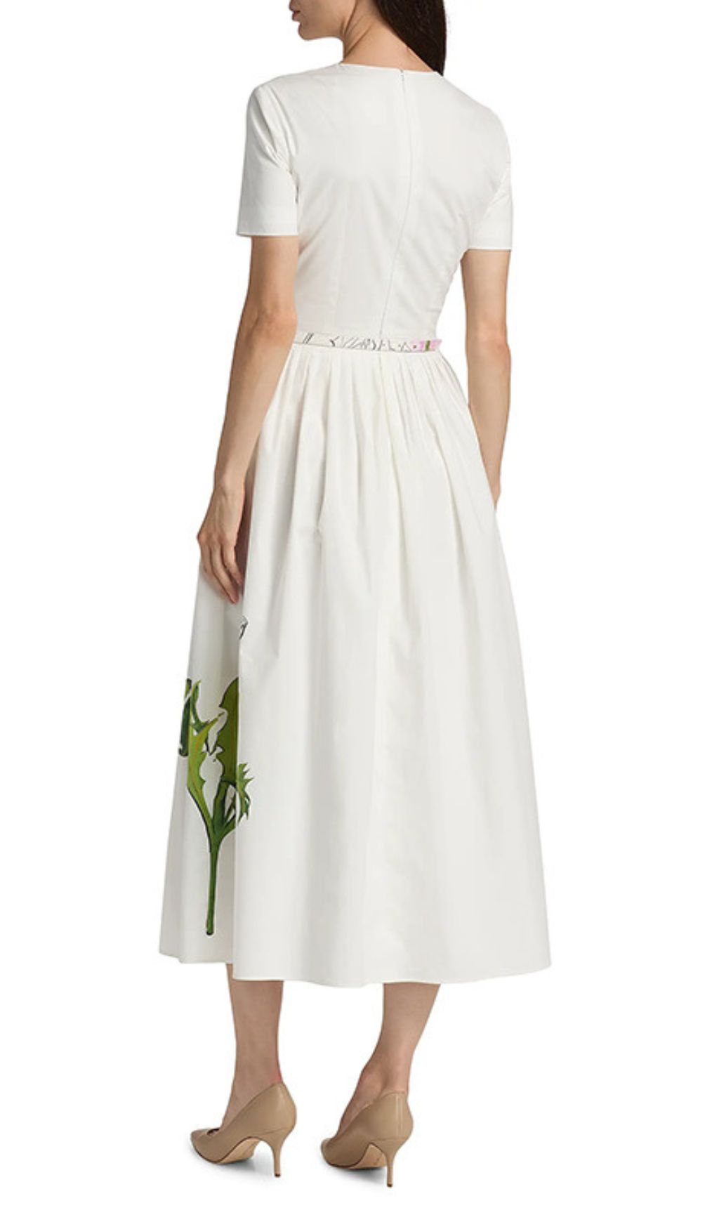 Issac White Artistic Floral Midi Dress