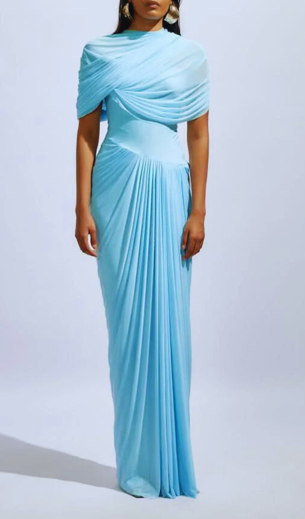 Haylie Pleated & Draped Maxi Dress