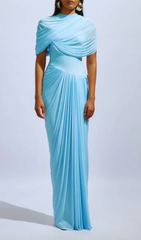 Haylie Pleated & Draped Maxi Dress