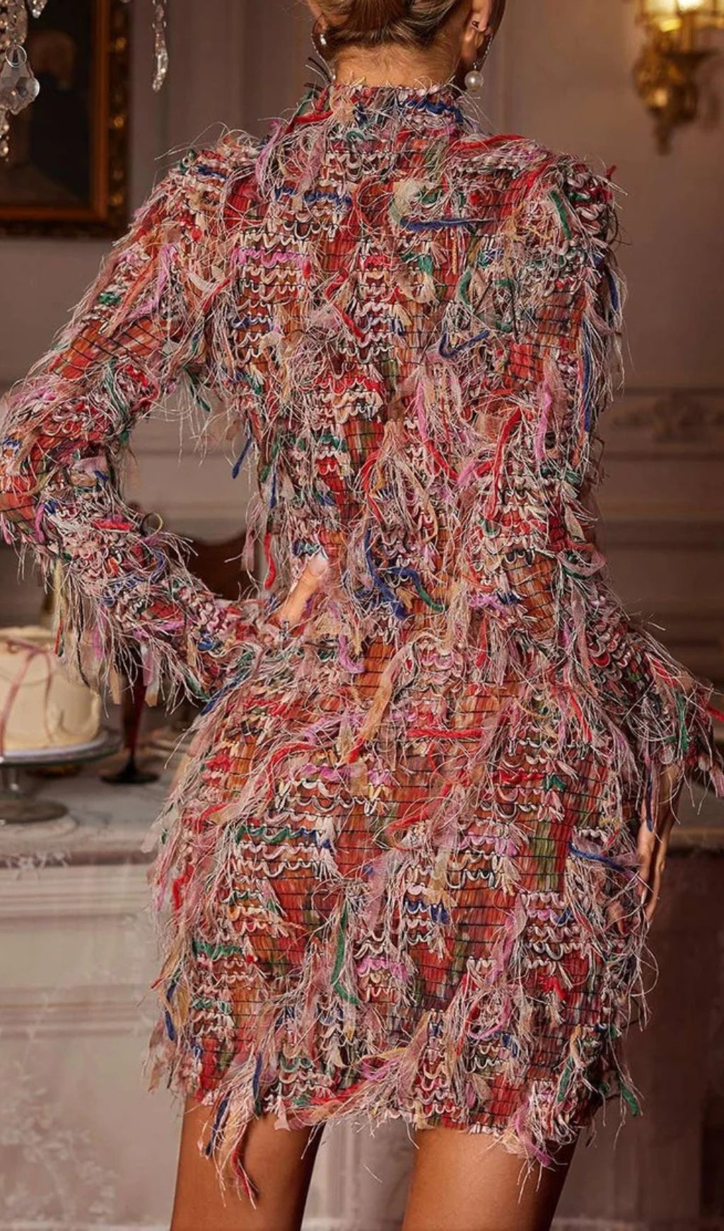 Cherith Shimmer & Shake Fringe Mini Dress