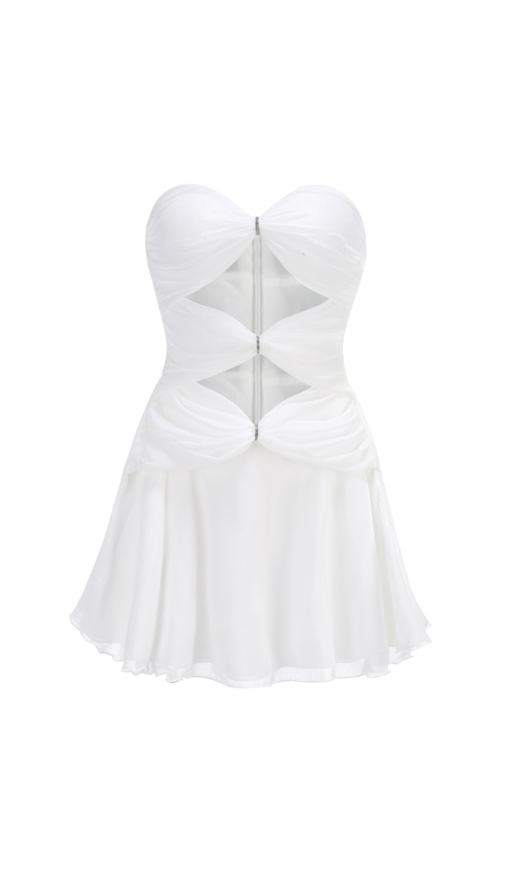 Bryony Yellow Strapless Cutout Mini Dress