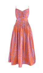 Chic Eadlyn Vibrant Watercolor Print Strappy Maxi Dress