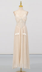 Graciela Polka Dot Strappy Mesh Maxi Dress