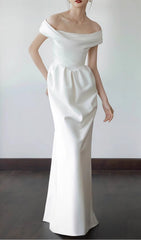 Femke Elegant Off-Shoulder White Wedding Dress