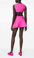 Adie Hot Pink Rose Cut-Out Mini Dress