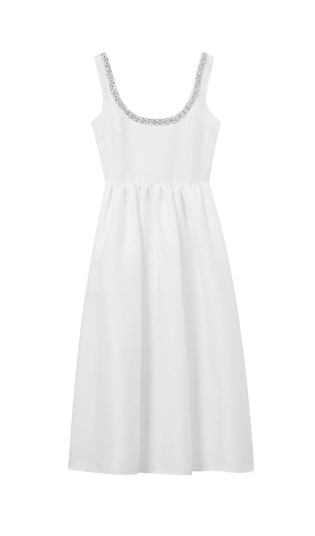 Azzurra White Diamond Embellished Midi Dress