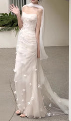 Felton Ethereal Floral Tulle Strapless Corset Wedding Gown