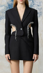 Brenna Diamond Cutout Mini Blazer Dress