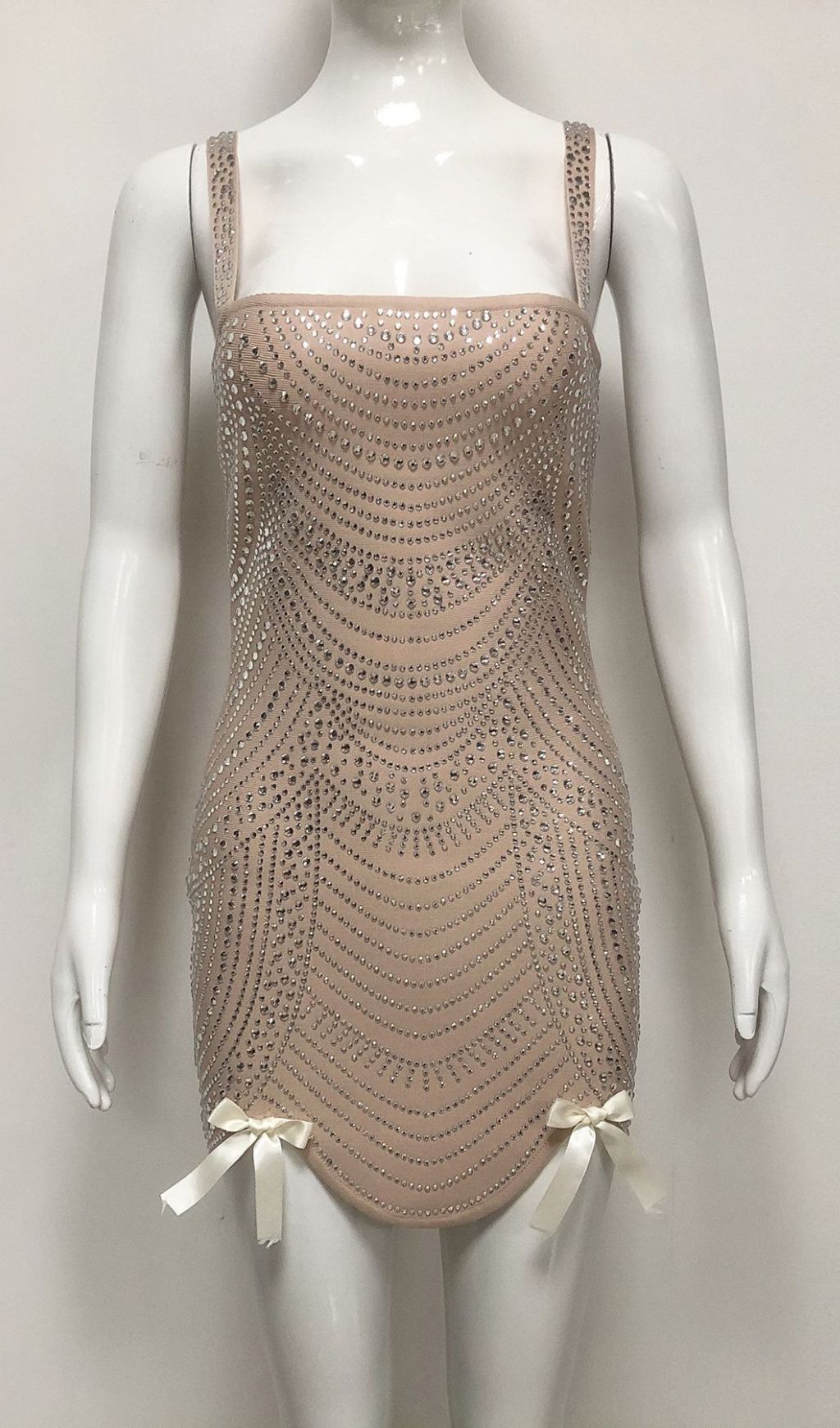 Jordynn Luxe Sparkle Diamante Bandage Mini Dress