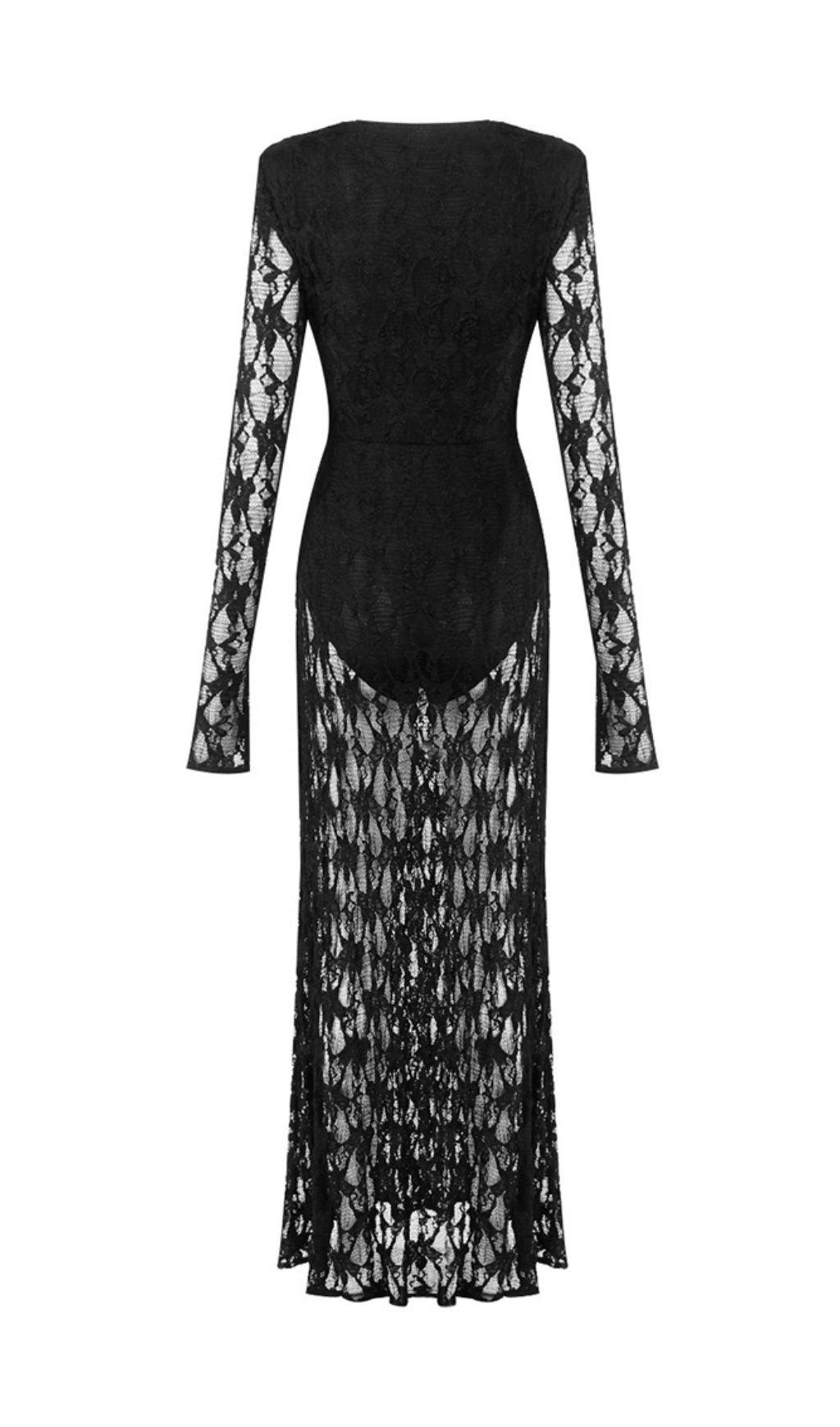 Jemma Black Sheer Lace Maxi Dress
