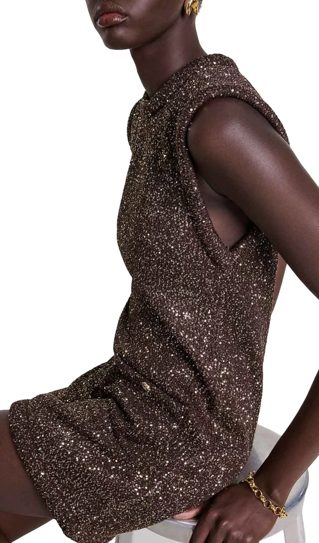 Raillette Glamour Sequin Knit Mini Dress