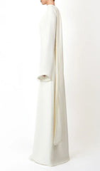 Hidi Shawl Pearl-Trimmed Maxi Dress