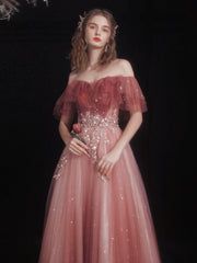 Lovely Pink Floor Length Gradient Shiny Tulle Formal Dress