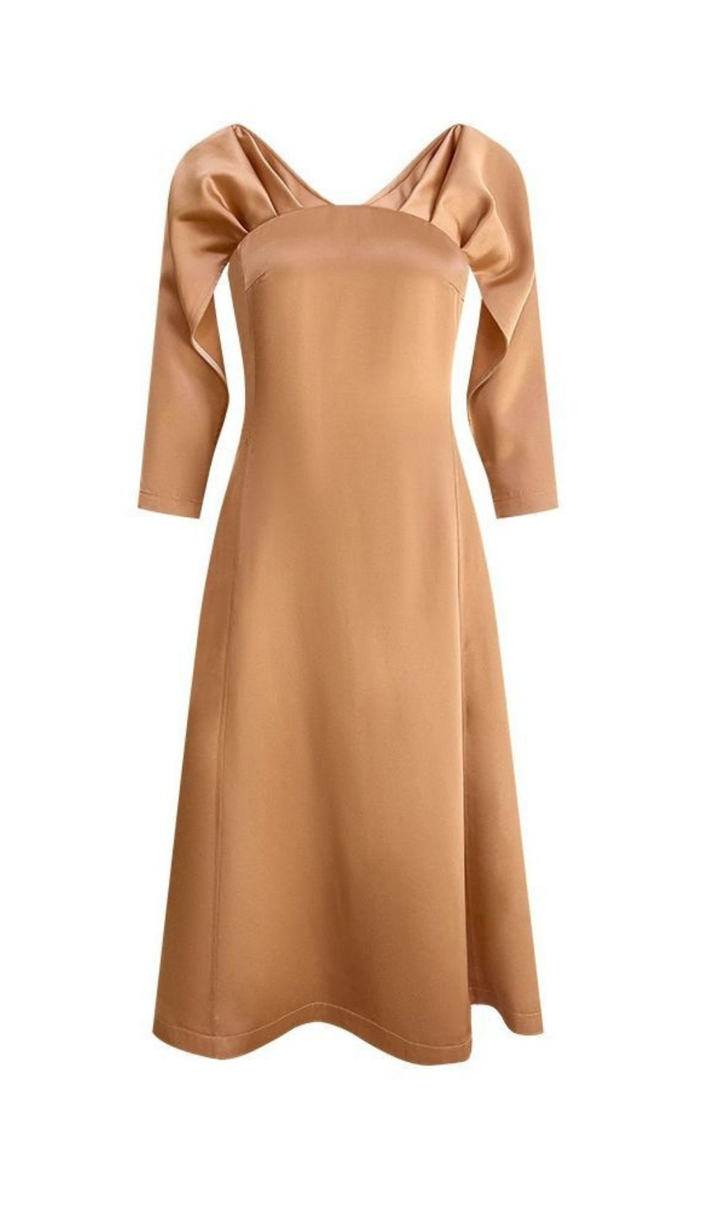 Bethan Draped V-Neck Midi Dress with Pockets