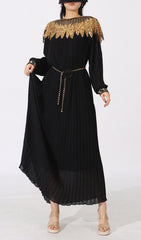 Emiliya Dazzling Black & Gold Sequin Maxi Dress
